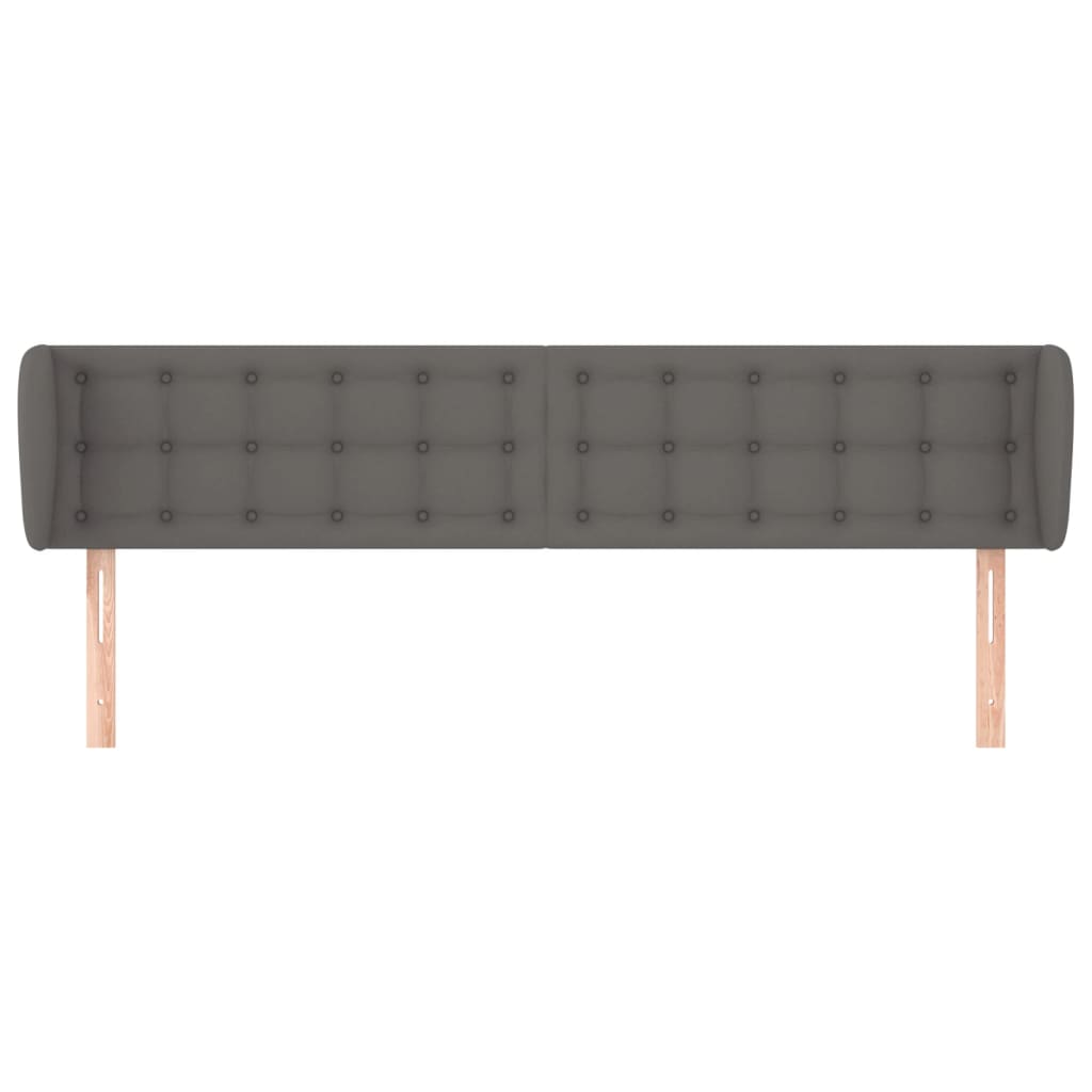 vidaXL Kopfteil mit Ohren Grau 163x23x78/88 cm Kunstleder