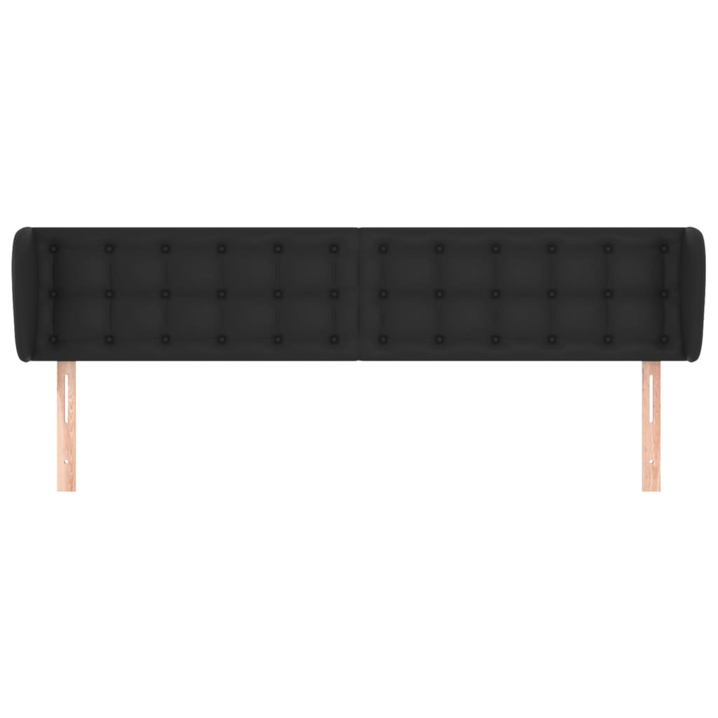 vidaXL Kopfteil mit Ohren Schwarz 183x23x78/88 cm Kunstleder