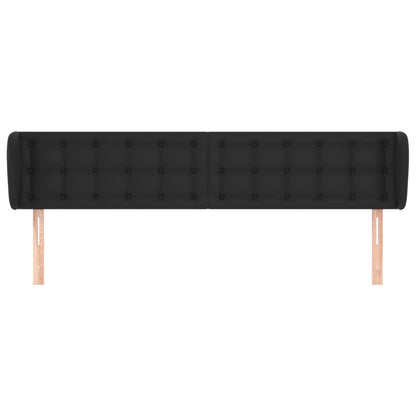 vidaXL Kopfteil mit Ohren Schwarz 183x23x78/88 cm Kunstleder