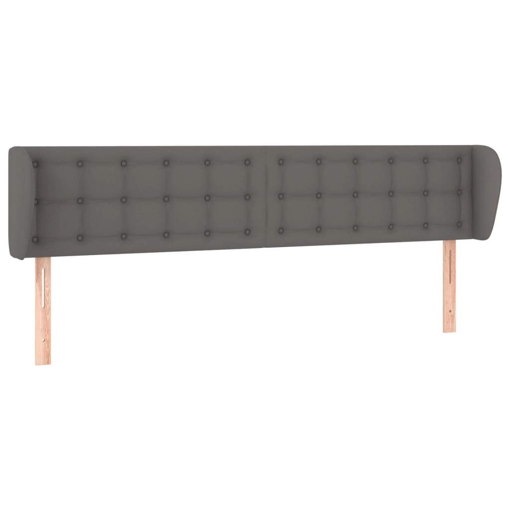 vidaXL Kopfteil mit Ohren Grau 183x23x78/88 cm Kunstleder