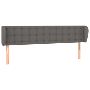 vidaXL Kopfteil mit Ohren Grau 183x23x78/88 cm Kunstleder