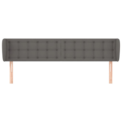 vidaXL Kopfteil mit Ohren Grau 183x23x78/88 cm Kunstleder