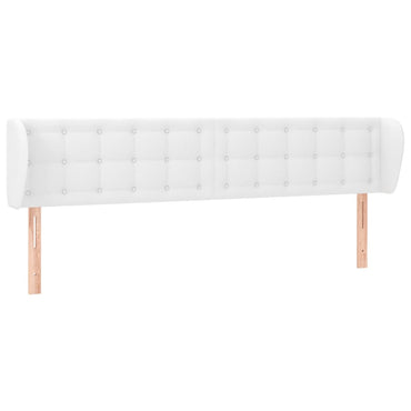 vidaXL Kopfteil mit Ohren Weiß 203x23x78/88 cm Kunstleder