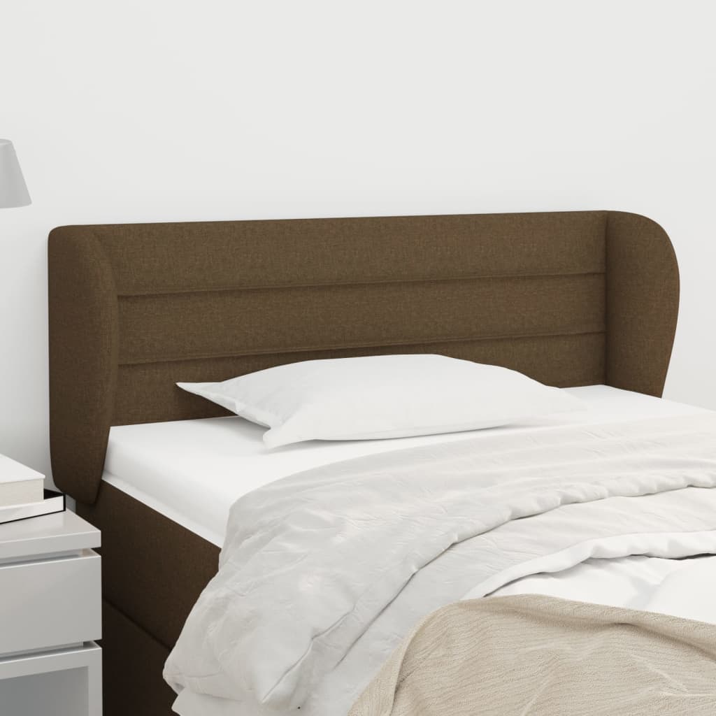 vidaXL Tête de lit à oreilles Marron foncé 83x23x78/88 cm Tissu
