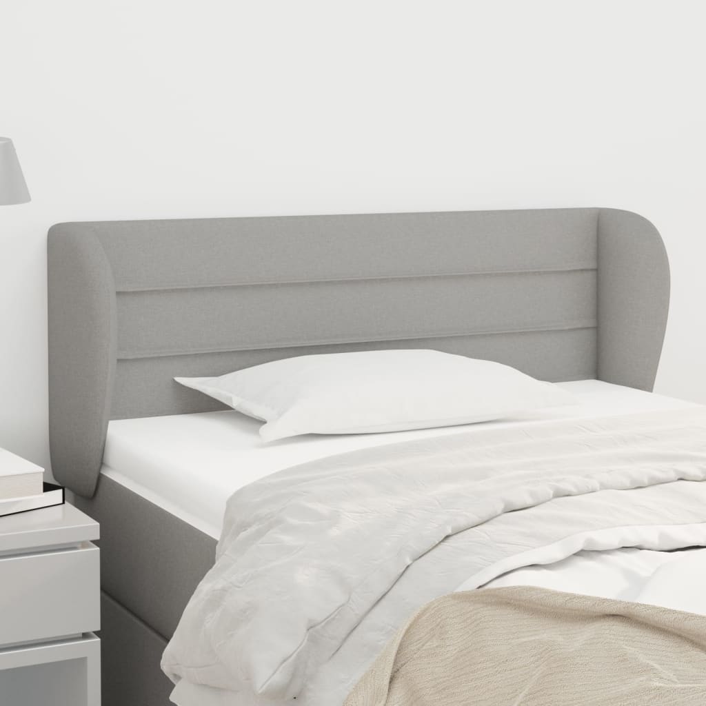 vidaXL Tête de lit à oreilles gris clair 93x23x78/88 cm tissu