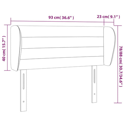 vidaXL Kopfteil mit Ohren Dunkelbraun 93x23x78/88 cm Stoff