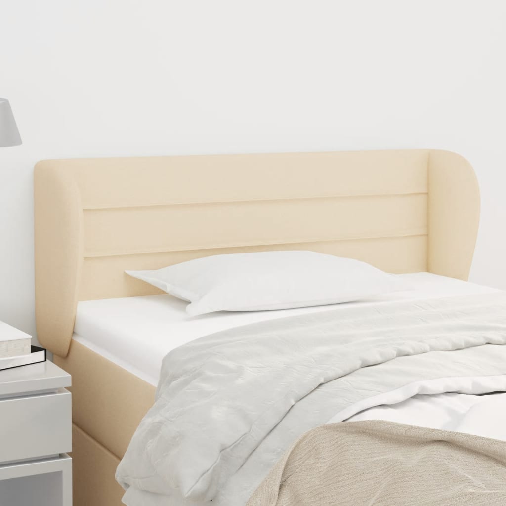 vidaXL Kopfteil mit Ohren Creme 93x23x78/88 cm Stoff
