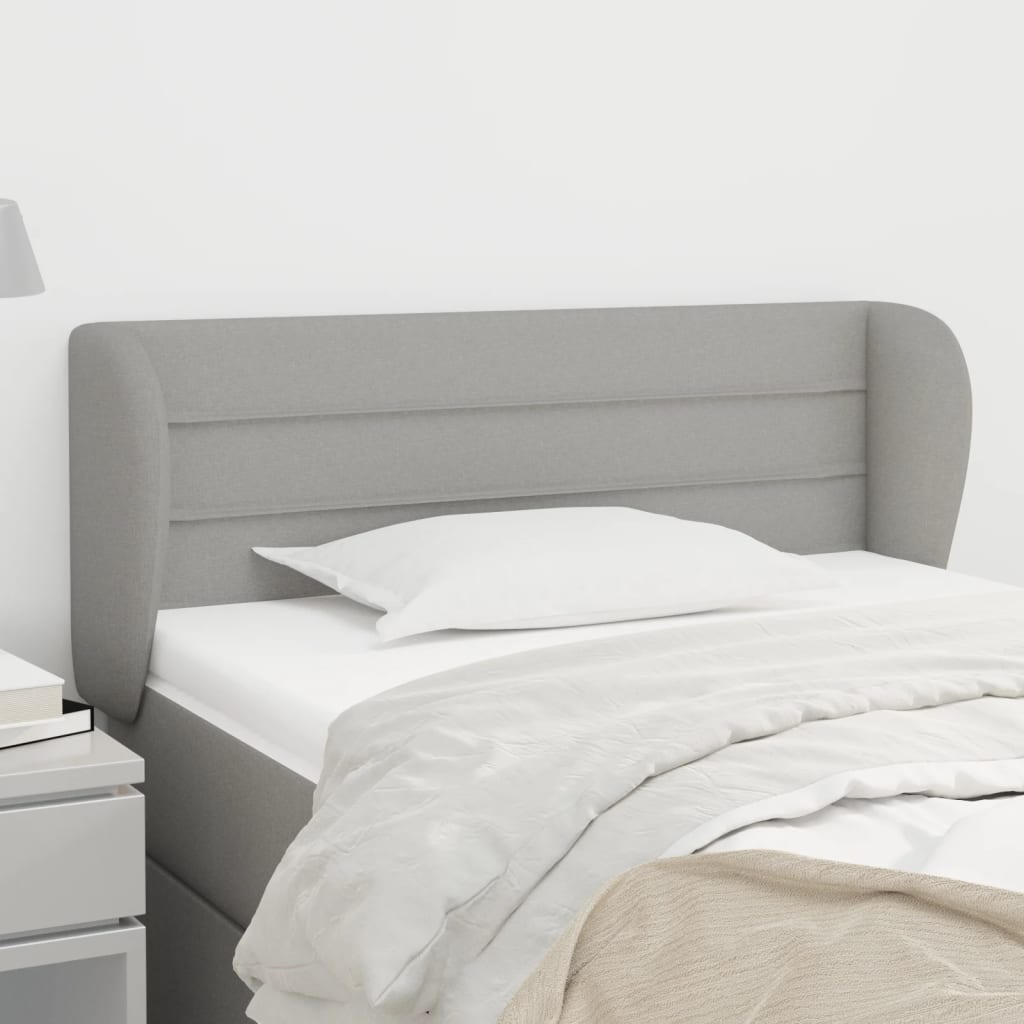 vidaXL Kopfteil mit Ohren Hellgrau 103x23x78/88 cm Stoff