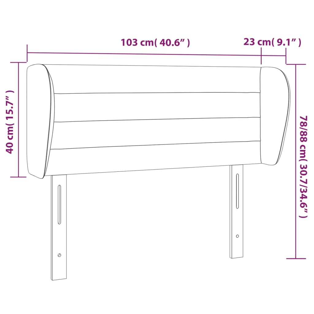 vidaXL Kopfteil mit Ohren Creme 103x23x78/88 cm Stoff