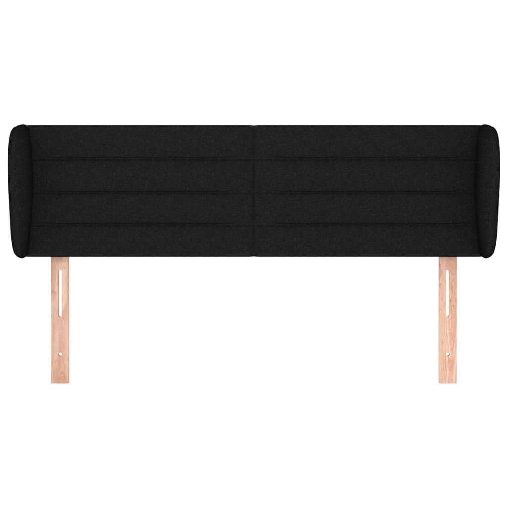 vidaXL Kopfteil mit Ohren Schwarz 147x23x78/88 cm Stoff