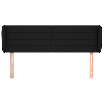vidaXL Kopfteil mit Ohren Schwarz 147x23x78/88 cm Stoff