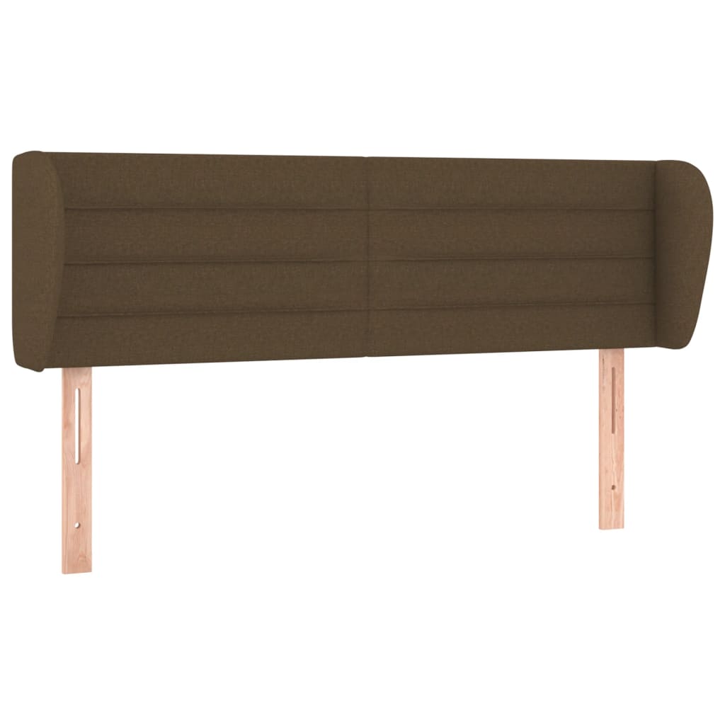vidaXL Kopfteil mit Ohren Dunkelbraun 147x23x78/88 cm Stoff