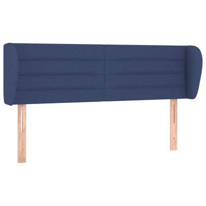 vidaXL Tête de lit à oreilles Bleu 147x23x78/88 cm Tissu
