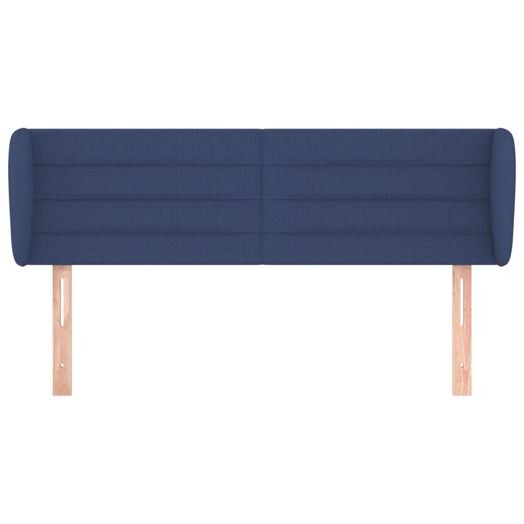 vidaXL Tête de lit à oreilles Bleu 147x23x78/88 cm Tissu