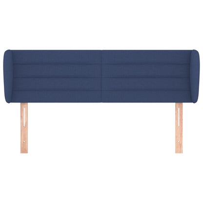 vidaXL Tête de lit à oreilles Bleu 147x23x78/88 cm Tissu