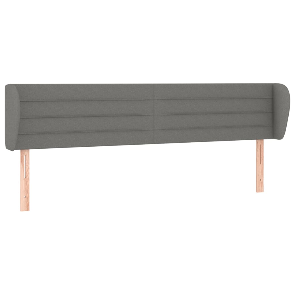 vidaXL Kopfteil mit Ohren Dunkelgrau 163x23x78/88 cm Stoff