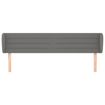 vidaXL Kopfteil mit Ohren Dunkelgrau 163x23x78/88 cm Stoff