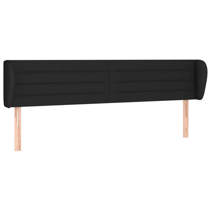 vidaXL Tête de lit à oreilles Noir 163x23x78/88 cm Tissu