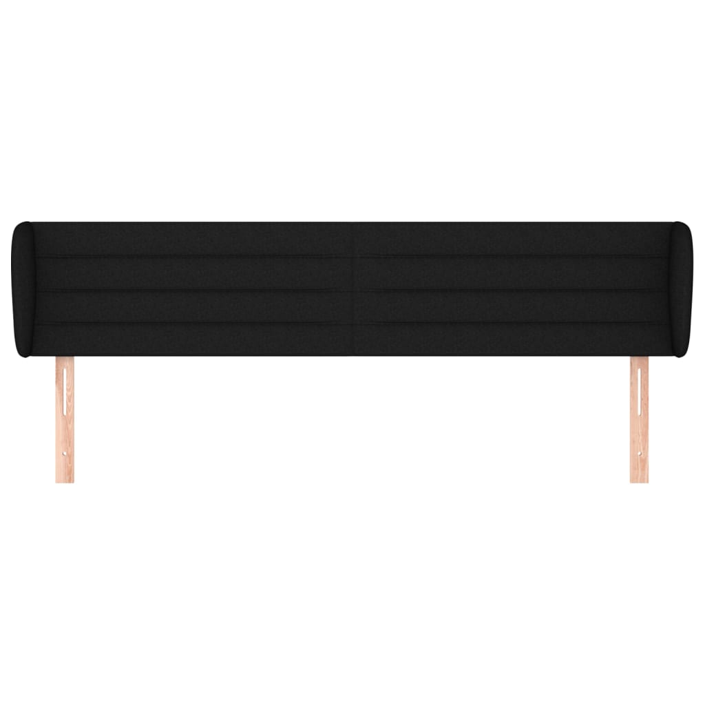 vidaXL Tête de lit à oreilles Noir 163x23x78/88 cm Tissu