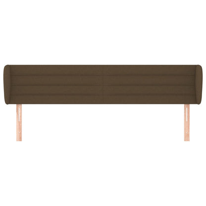 vidaXL Kopfteil mit Ohren Dunkelbraun 163x23x78/88 cm Stoff