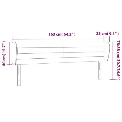 vidaXL Kopfteil mit Ohren Creme 163x23x78/88 cm Stoff