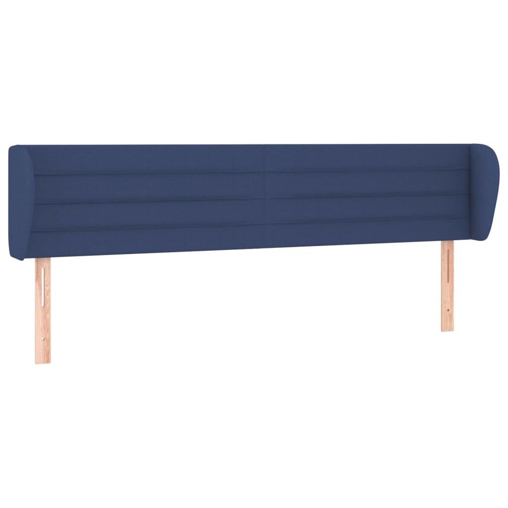 vidaXL Kopfteil mit Ohren Blau 163x23x78/88 cm Stoff