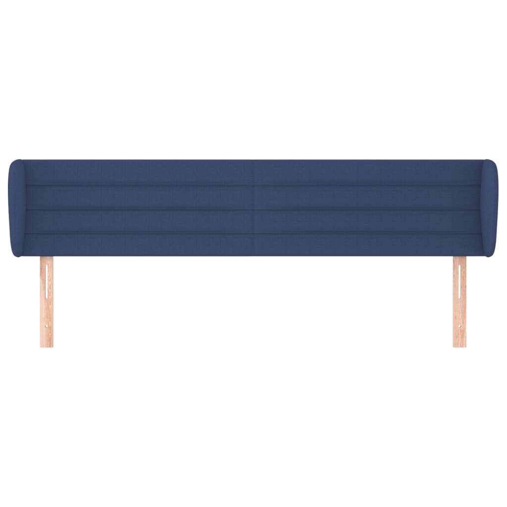 vidaXL Kopfteil mit Ohren Blau 163x23x78/88 cm Stoff