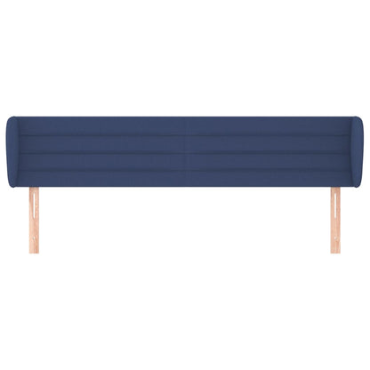 vidaXL Kopfteil mit Ohren Blau 163x23x78/88 cm Stoff