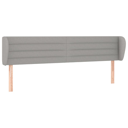 vidaXL Kopfteil mit Ohren Hellgrau 183x23x78/88 cm Stoff