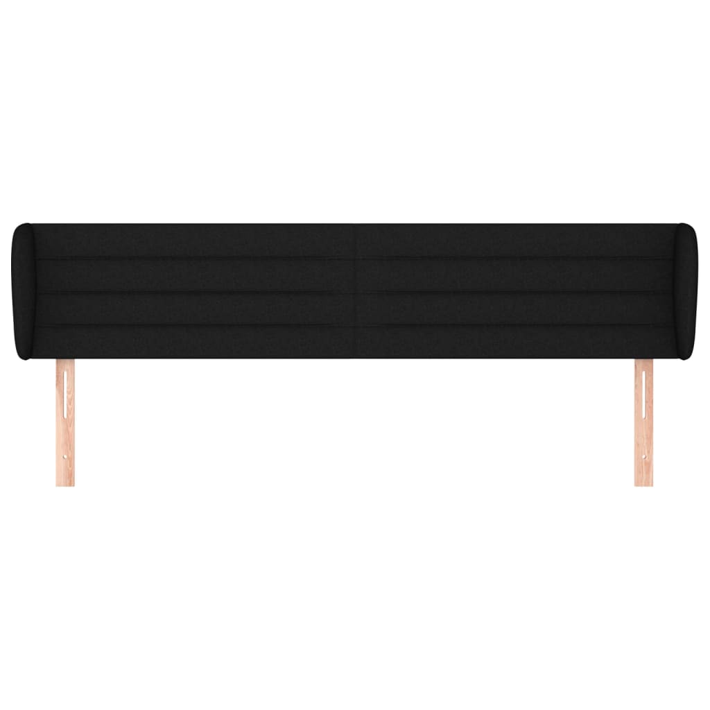 vidaXL Kopfteil mit Ohren Schwarz 183x23x78/88 cm Stoff