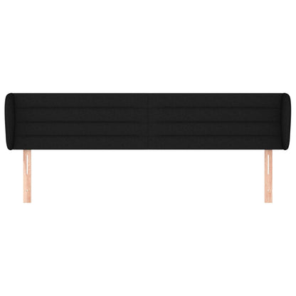 vidaXL Kopfteil mit Ohren Schwarz 183x23x78/88 cm Stoff