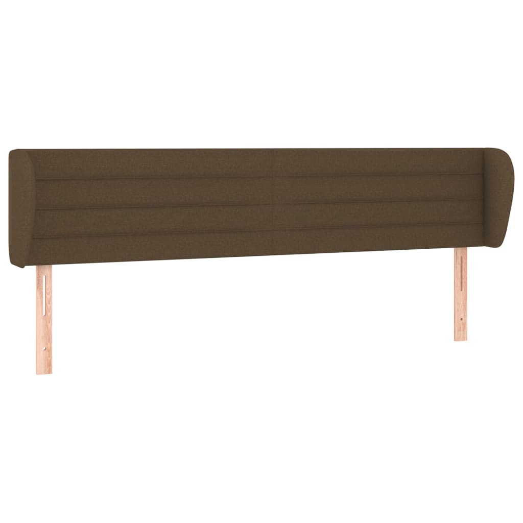 vidaXL Kopfteil mit Ohren Dunkelbraun 183x23x78/88 cm Stoff