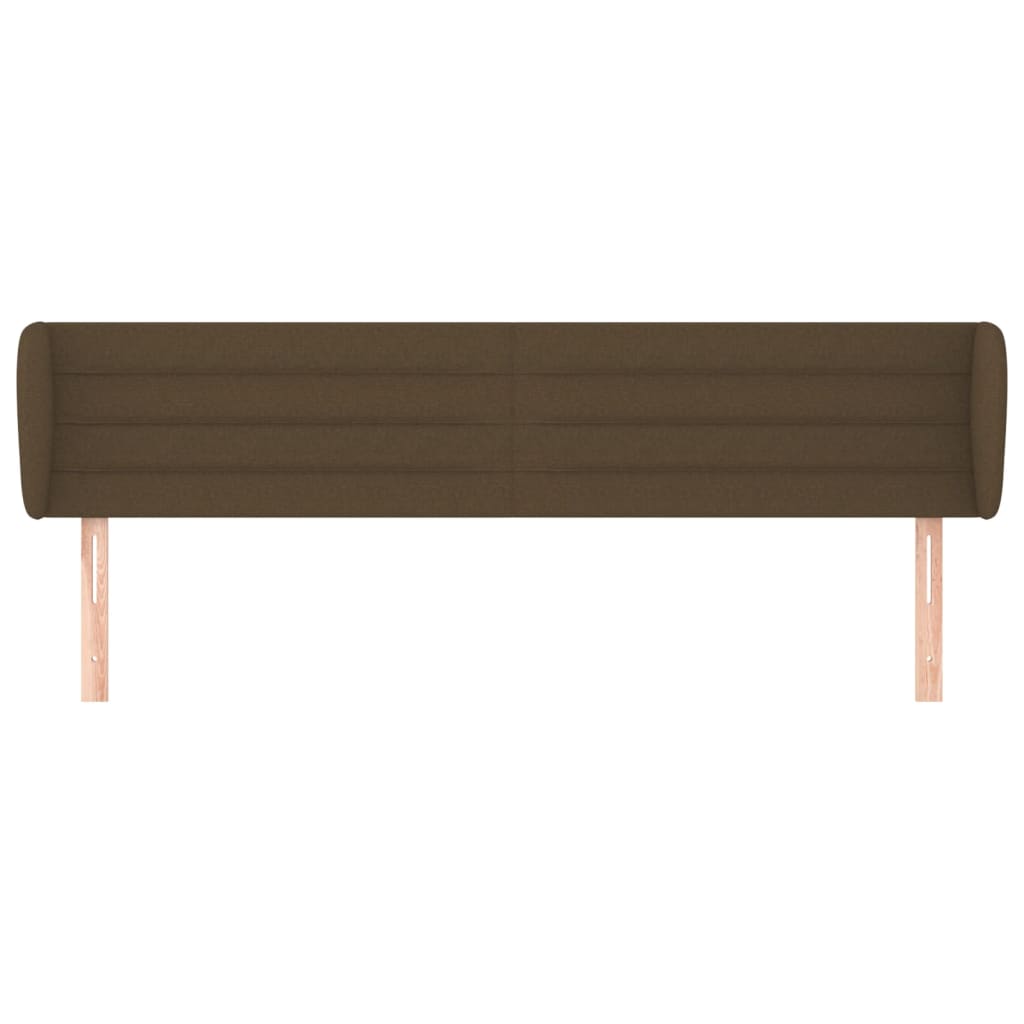vidaXL Kopfteil mit Ohren Dunkelbraun 183x23x78/88 cm Stoff