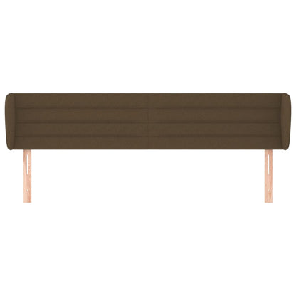 vidaXL Kopfteil mit Ohren Dunkelbraun 183x23x78/88 cm Stoff