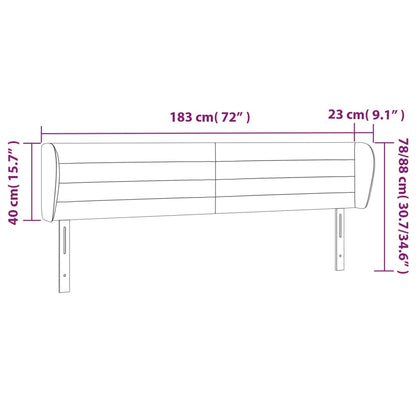 vidaXL Kopfteil mit Ohren Creme 183x23x78/88 cm Stoff