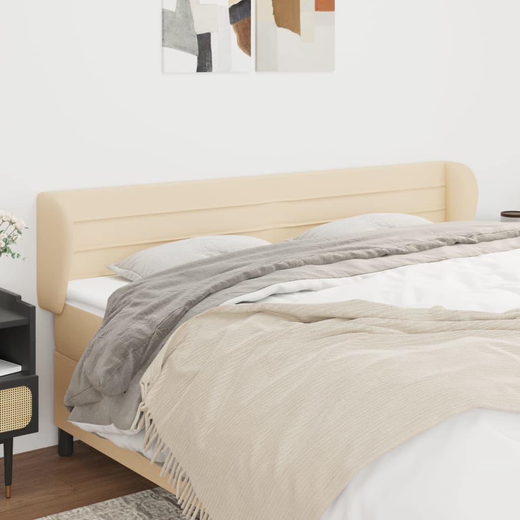 vidaXL Kopfteil mit Ohren Creme 183x23x78/88 cm Stoff