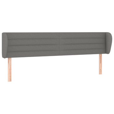 vidaXL Kopfteil mit Ohren Dunkelgrau 203x23x78/88 cm Stoff