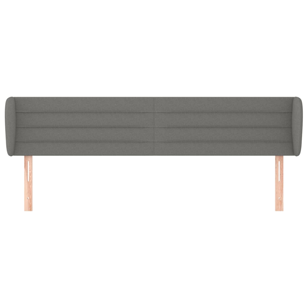 vidaXL Kopfteil mit Ohren Dunkelgrau 203x23x78/88 cm Stoff