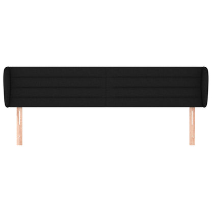 vidaXL Kopfteil mit Ohren Schwarz 203x23x78/88 cm Stoff