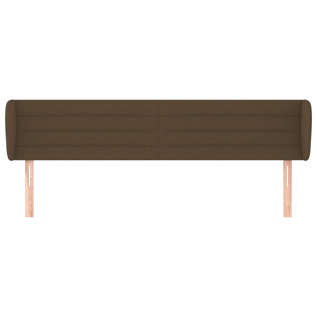 vidaXL Kopfteil mit Ohren Dunkelbraun 203x23x78/88 cm Stoff