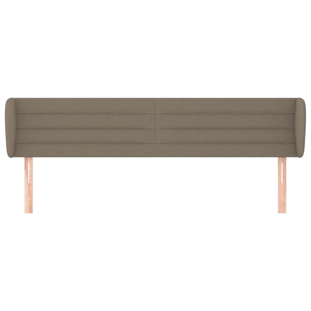 vidaXL Kopfteil mit Ohren Taupe 203x23x78/88 cm Stoff