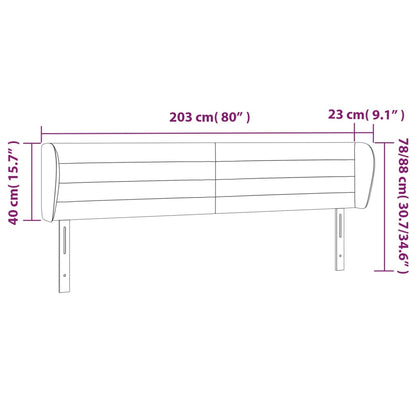 vidaXL Kopfteil mit Ohren Creme 203x23x78/88 cm Stoff