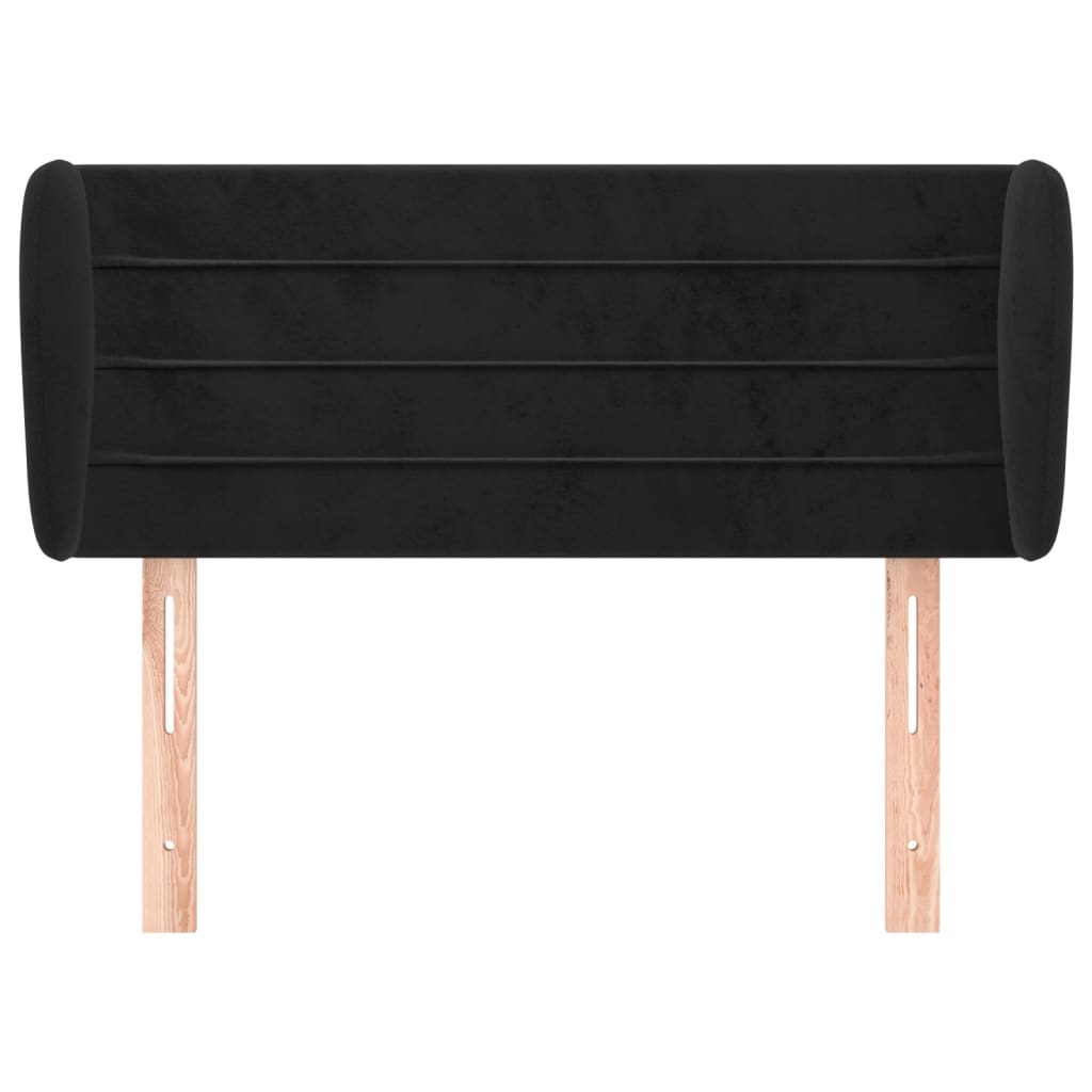 vidaXL Kopfteil mit Ohren Schwarz 83x23x78/88 cm Samt
