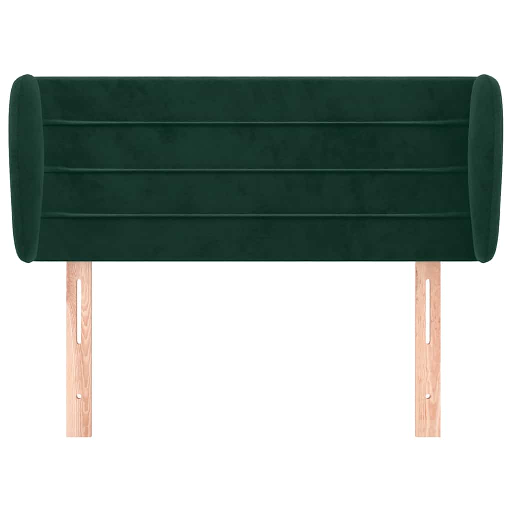 vidaXL Kopfteil mit Ohren Dunkelgrün 83x23x78/88 cm Samt
