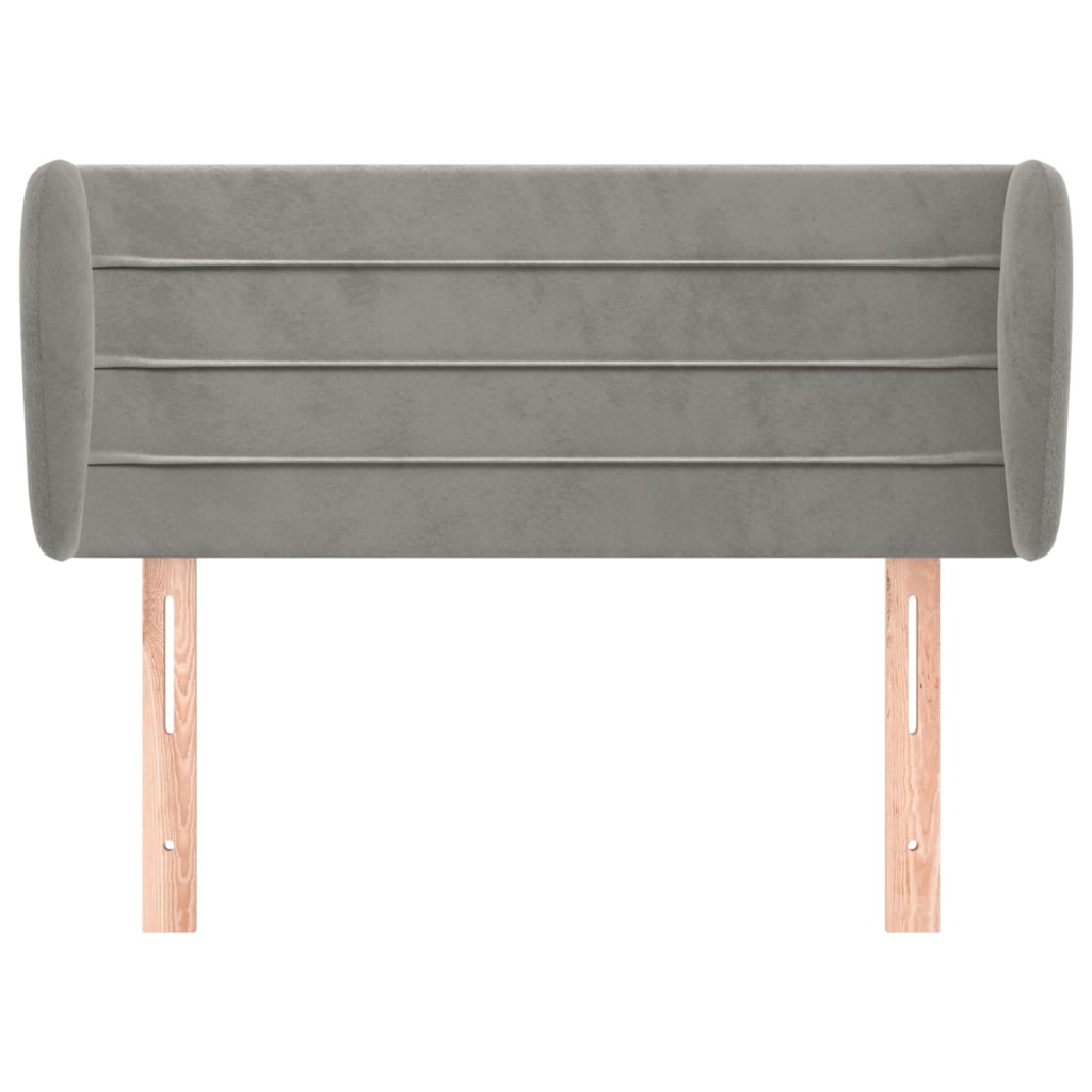 vidaXL Kopfteil mit Ohren Hellgrau 93x23x78/88 cm Samt