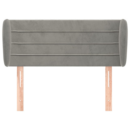 vidaXL Kopfteil mit Ohren Hellgrau 93x23x78/88 cm Samt