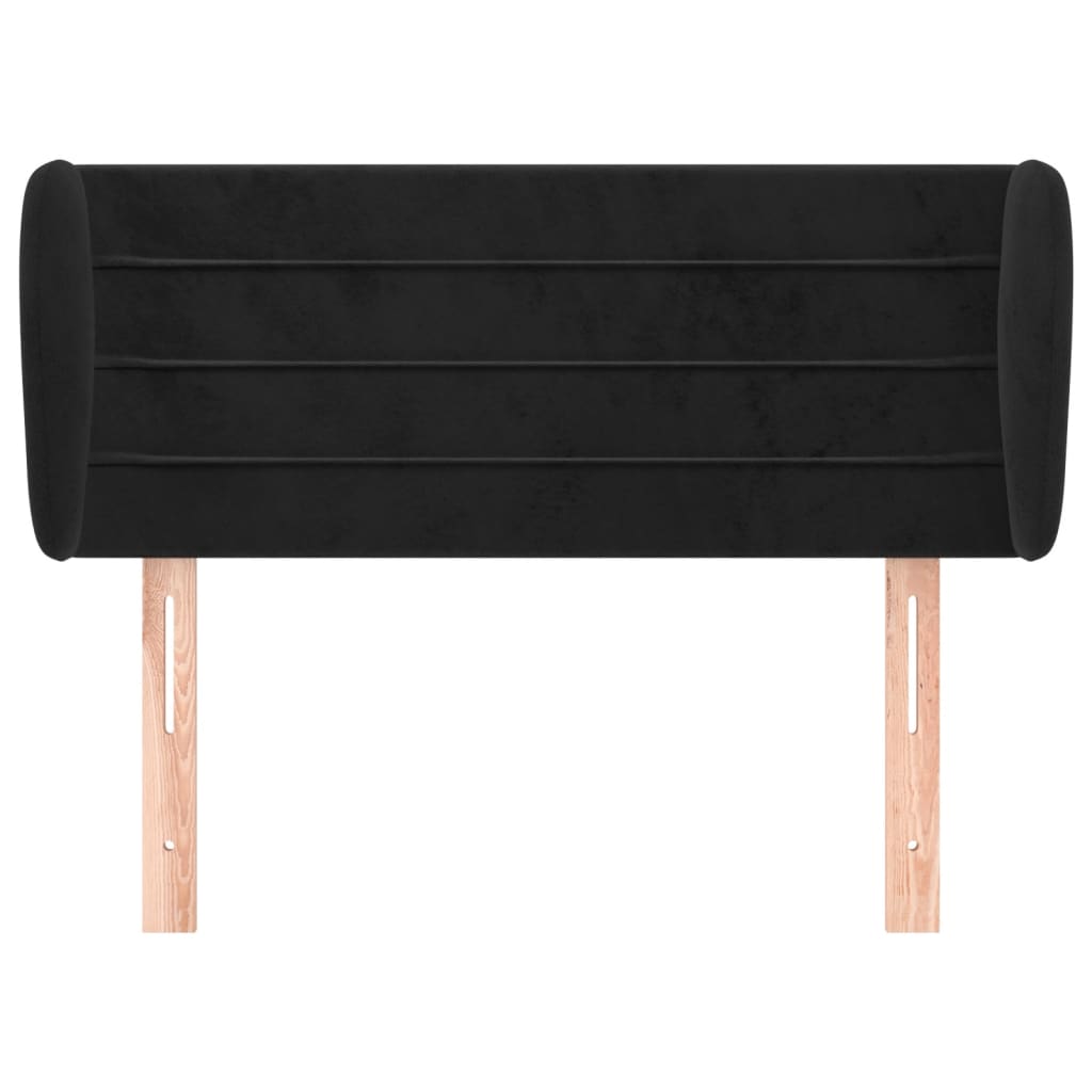 vidaXL Kopfteil mit Ohren Schwarz 93x23x78/88 cm Samt