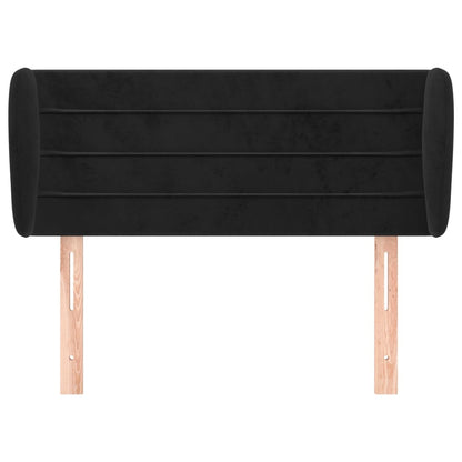 vidaXL Kopfteil mit Ohren Schwarz 93x23x78/88 cm Samt