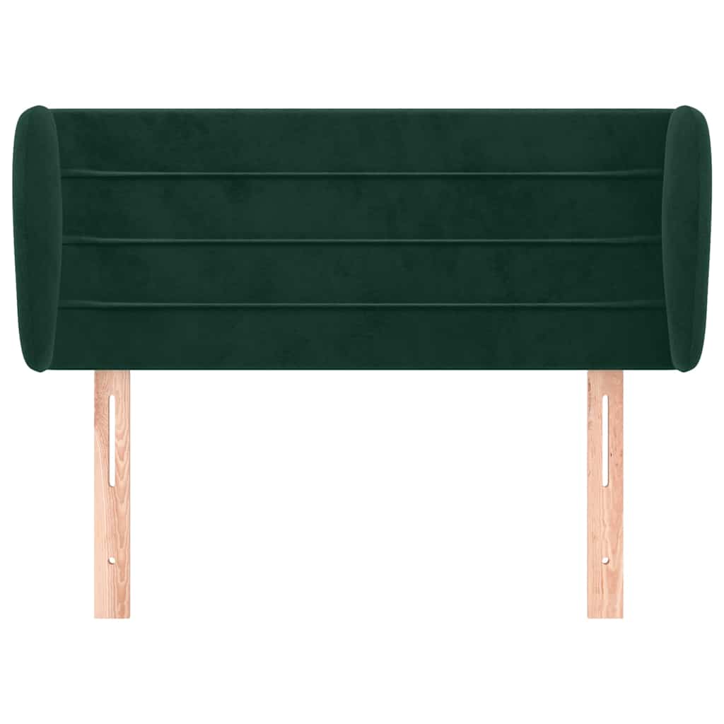 vidaXL Kopfteil mit Ohren Dunkelgrün 93x23x78/88 cm Samt