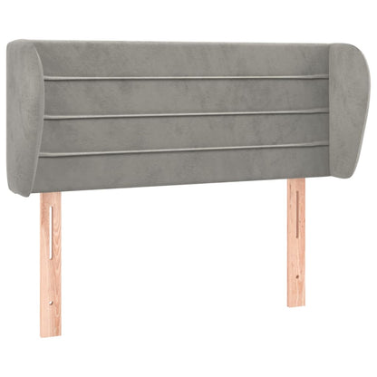 vidaXL Kopfteil mit Ohren Hellgrau 103x23x78/88 cm Samt